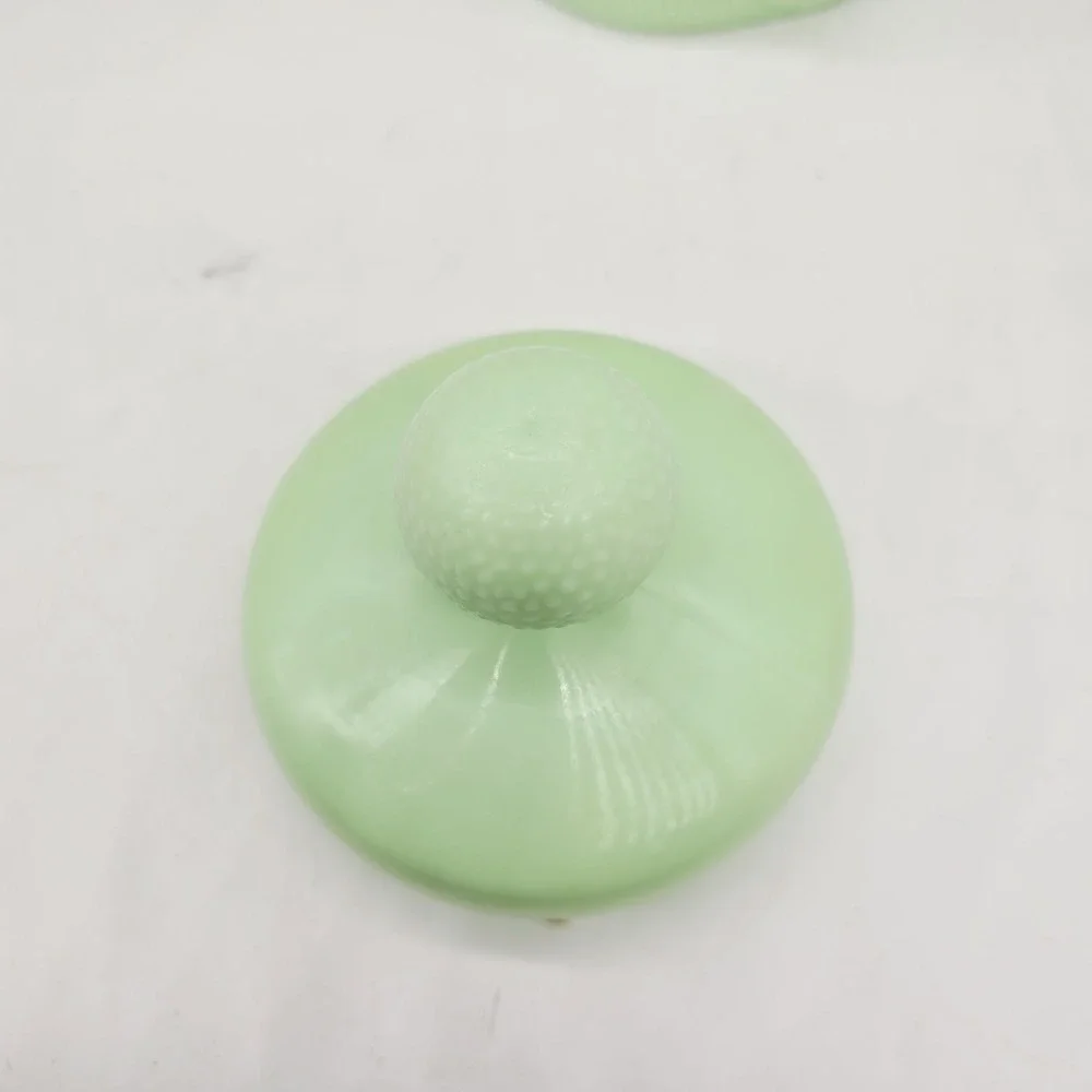 Vintage Cracker Barrel Jade Santa Cookie Jar Glass 11